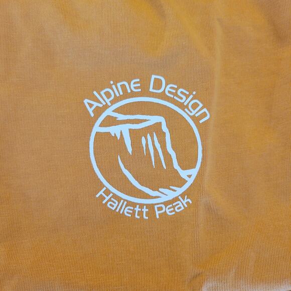 Alpine Design Tee Mens XL SS Crew Graphic Hallet Peak Hike Organic Cotton UPF 30 - Picture 3 of 6